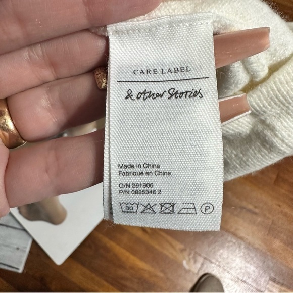 & Other Stories Anthologie cream color size small turtleneck tie waist dress - Picture 7 of 8